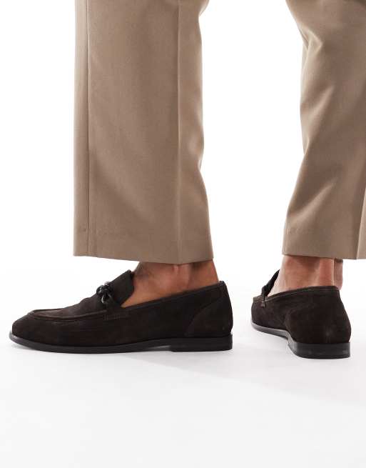 ASOS DESIGN slim loafers in brown suede, 4 of 4