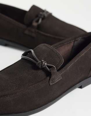 Asos Design Slim Loafers With Knotted Snaffle In Multi