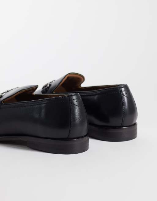 ASOS DESIGN slim loafers with snaffle in black leather, 4 of 4