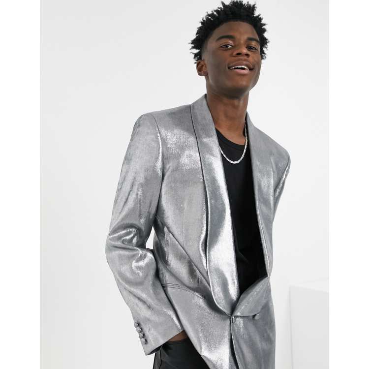 Silver shop blazer men