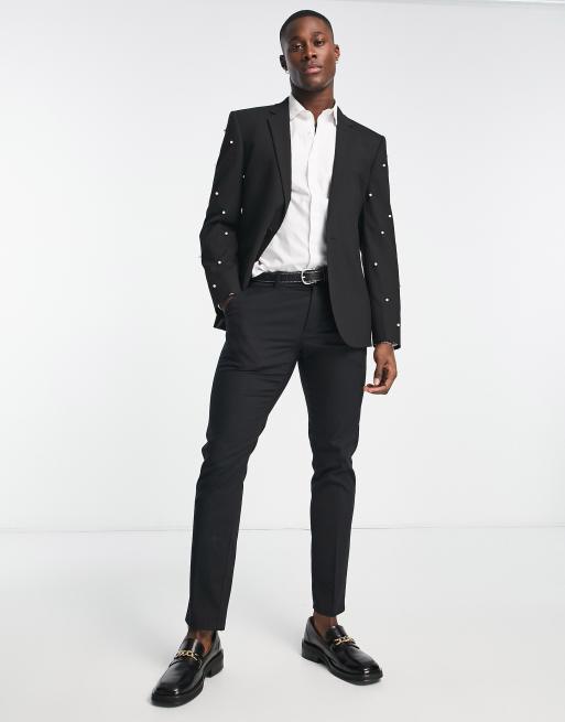 Asos mens hot sale black suit