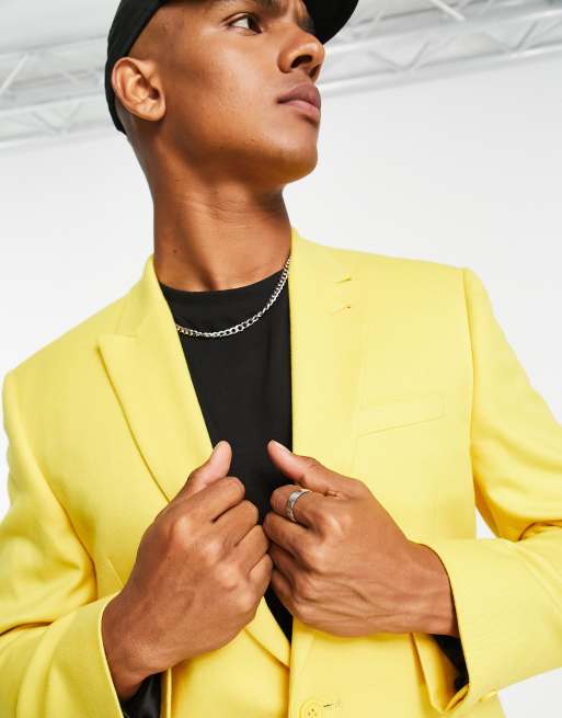 Mens yellow 2025 suit jacket