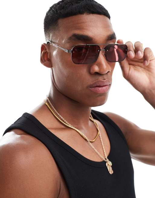 Rose lens aviator sunglasses deals