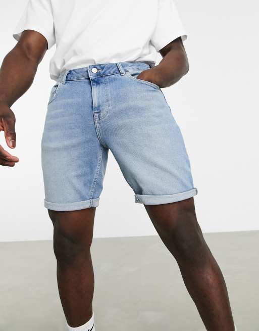 ASOS Design Slim Smart Shorts in Light Blue