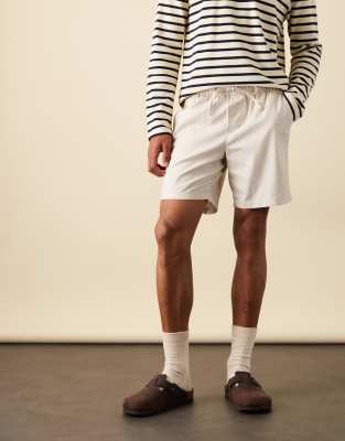 Asos Design Slim Mid Length Linen Blend Shorts