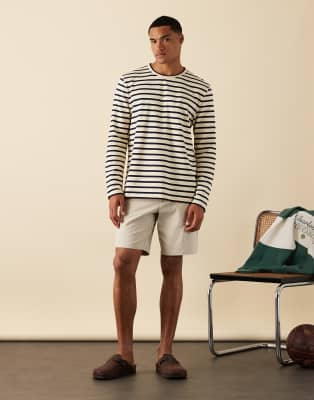 Asos Design Slim Mid Length Linen Blend Shorts