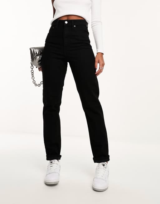 Asos black outlet mom jeans