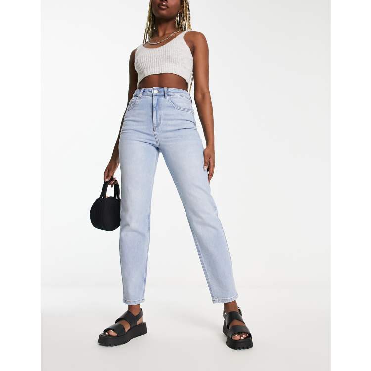 ASOS DESIGN slim mom jeans in light blue