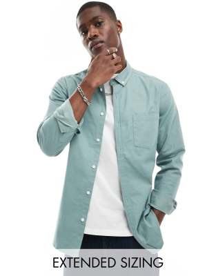 ASOS DESIGN slim oxford shirt in duck egg blue