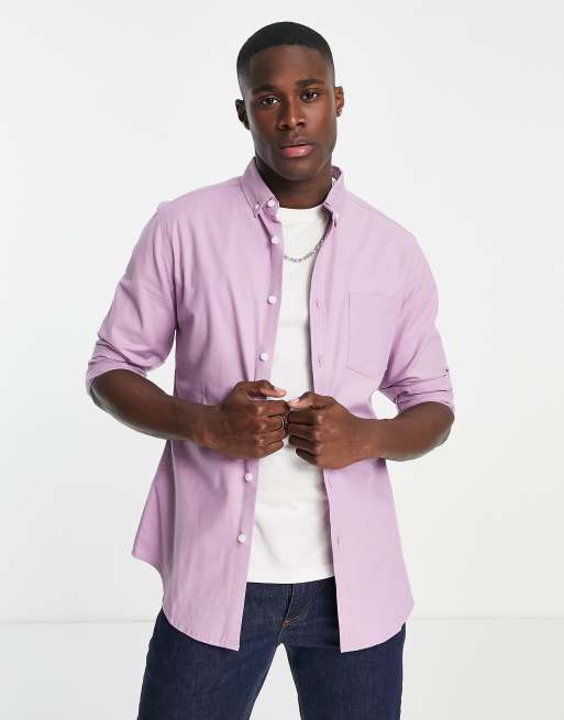 ASOS DESIGN slim oxford shirt in lavender