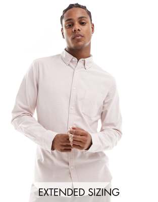 Asos Design Slim Fit Oxford Shirt In Oatmeal-neutral