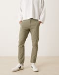 [ASOS DESIGN] ASOS DESIGN slim pants in khaki-Green W36 KHAKI