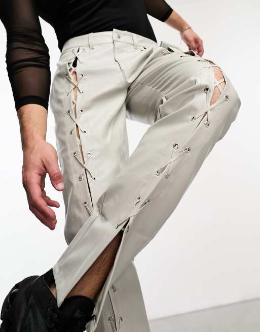 Lace front sales leather pants