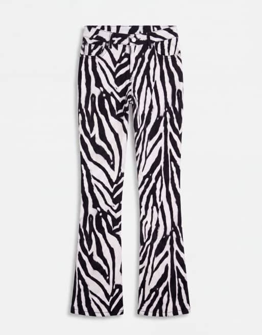 ASOS DESIGN slim pencil heel jeans in zebra print, 6 of 9