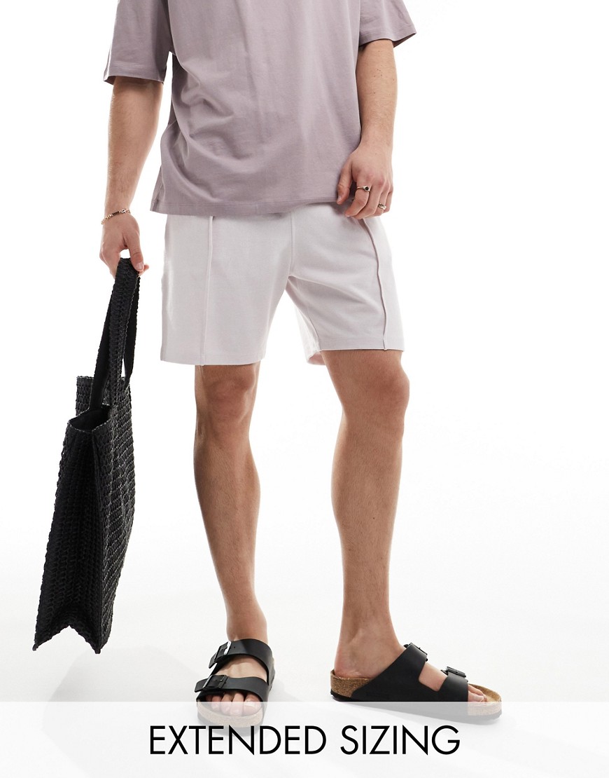 ASOS DESIGN slim pique shorts in grey