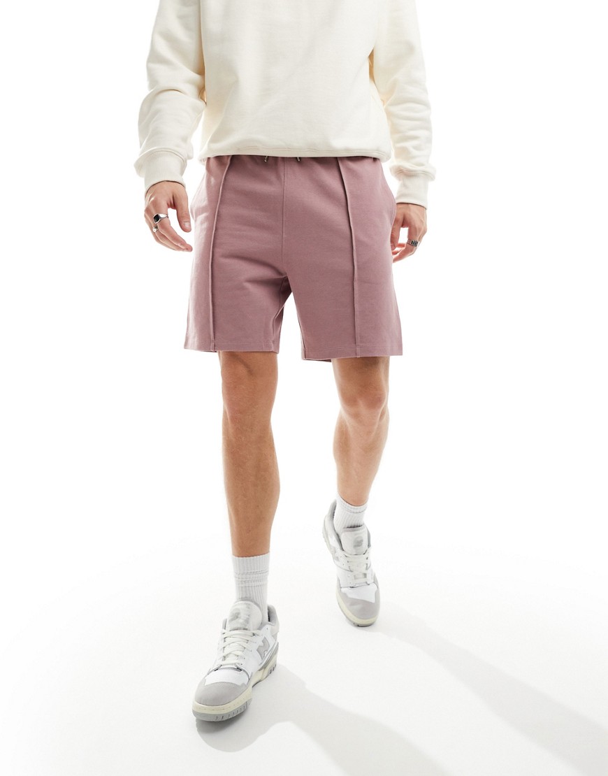 ASOS DESIGN slim pique shorts in purple