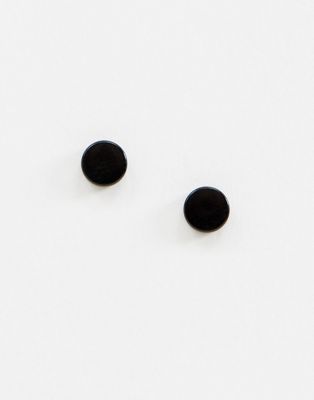 ASOS DESIGN slim plug earrings in black - ASOS Price Checker