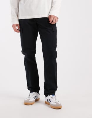 Asos Design Slim Pull On Cargo Pants In Black
