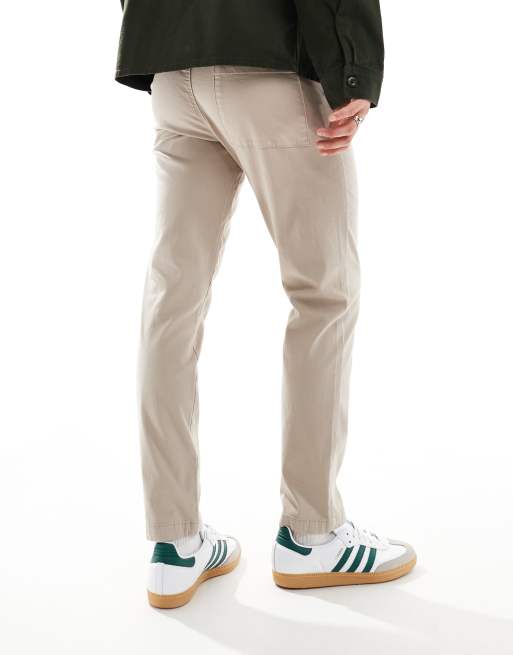 ASOS DESIGN slim pull on pants in beige, 2 of 5