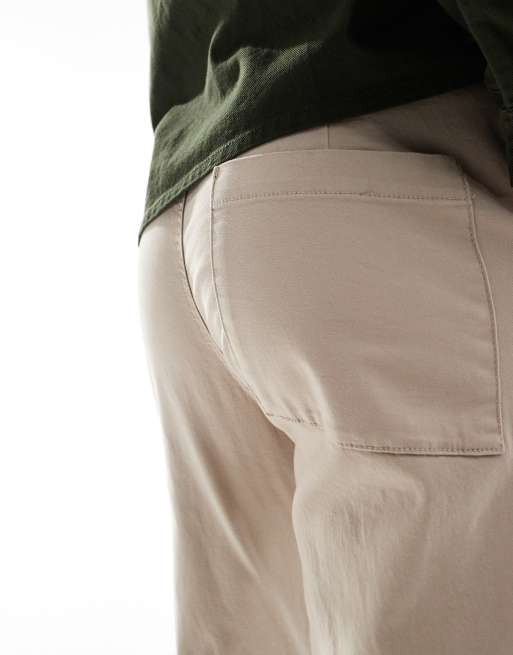 ASOS DESIGN slim pull on pants in beige, 4 of 5