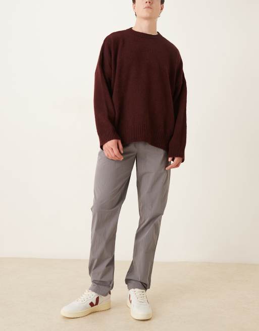 ASOS DESIGN slim pull on pants in gray techy fabric, 2 of 5