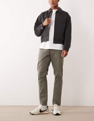 Asos Design Slim Pull On Pants In Green