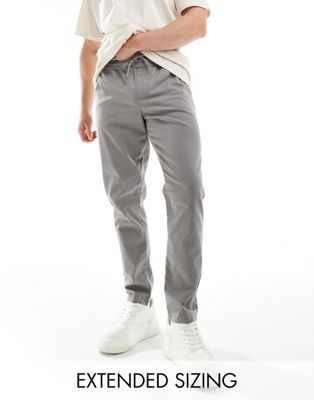 ASOS DESIGN slim pull on trouser in grey