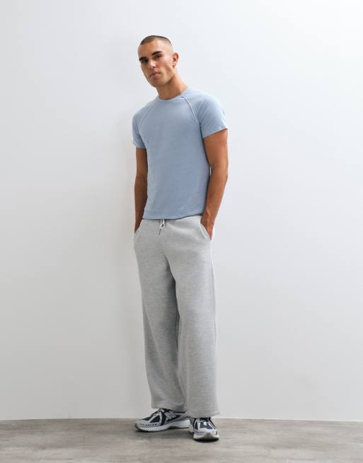 ASOS DESIGN slim raglan t-shirt in blue with white contrast piping, 4 of 5