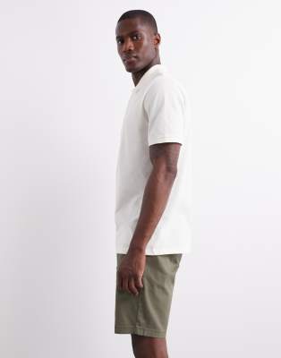 Asos Design Slim Regular Length Chino Shorts In Green
