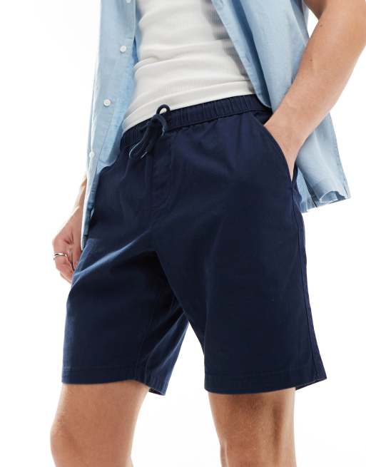 ASOS DESIGN slim chino shorts in navy