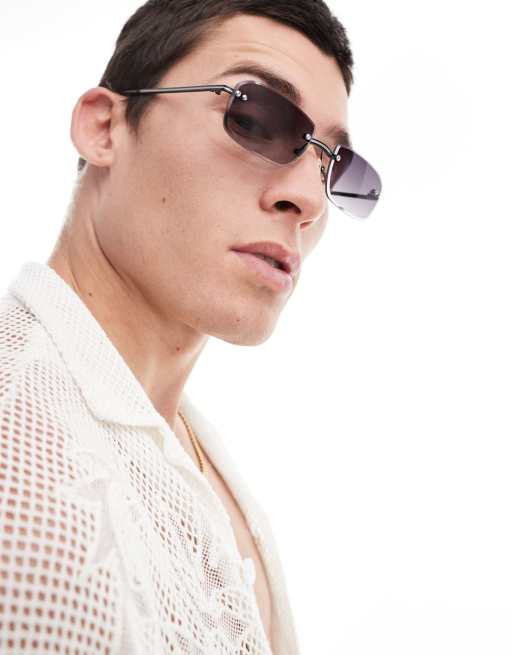 CChic Black Gradient Rimless Sunglasses Amazon.com: Men main image 4