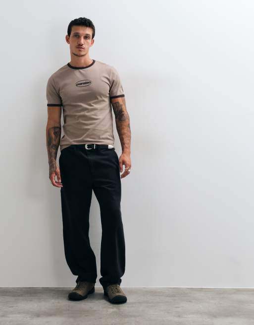 ASOS DESIGN slim ringer T-shirt i vasket brun, 2 af 5