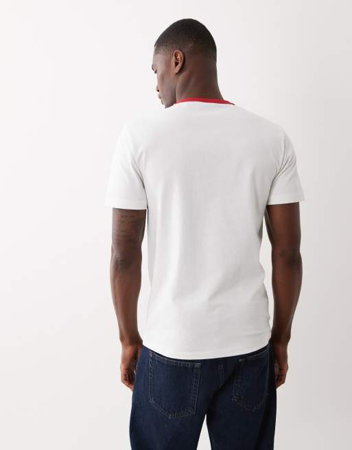 ASOS DESIGN slim ringer t-shirt with Yosemite graphic in cream, 3 of 5