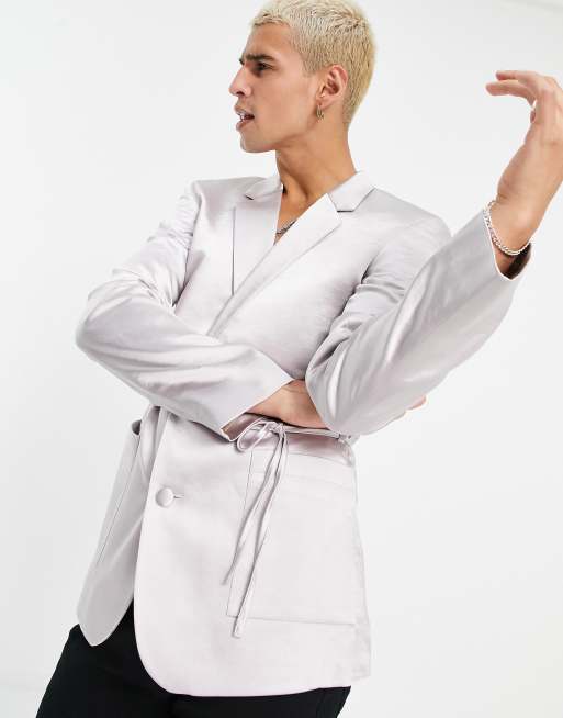 Satin wrap outlet jacket