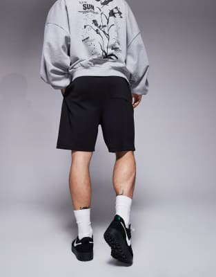 Asos Design Slim Scuba Shorts In Black