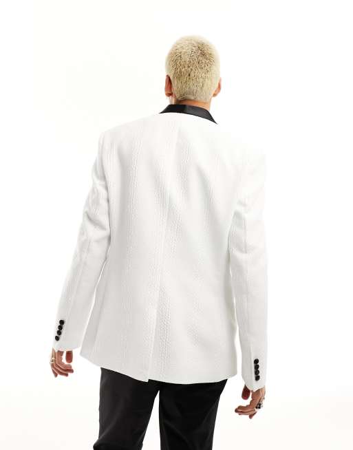 White shawl collar outlet blazer