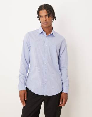 Asos Design Slim Shirt In Blue