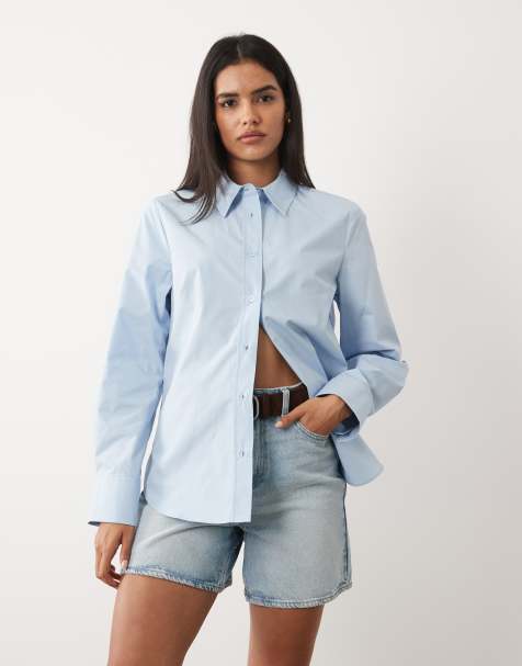ASOS DESIGN slim shirt in blue - view 1