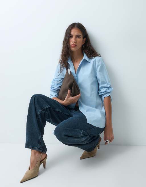 ASOS DESIGN slim shirt in blue, 2 of 9