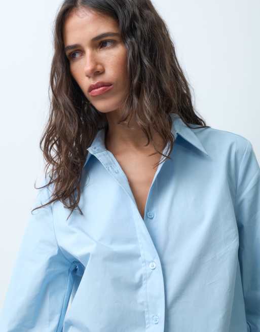 ASOS DESIGN slim shirt in blue, 3 of 9