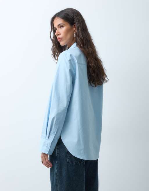 ASOS DESIGN slim shirt in blue, 5 of 9