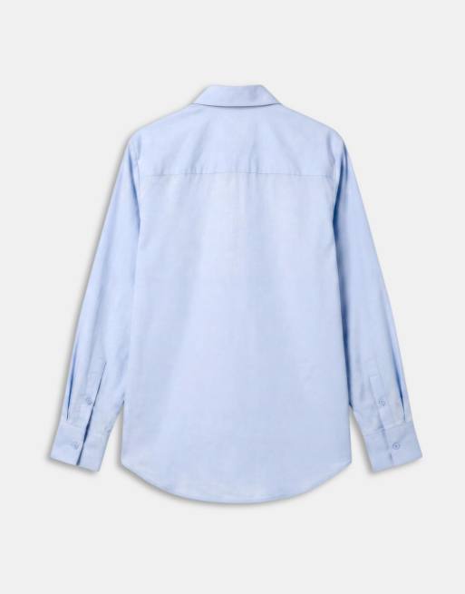 ASOS DESIGN slim shirt in blue, 7 of 9