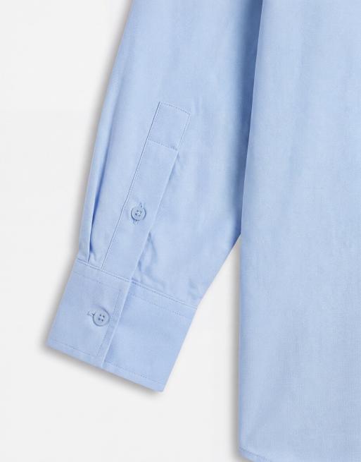 ASOS DESIGN slim shirt in blue, 8 of 9