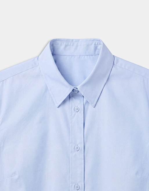 ASOS DESIGN slim shirt in blue, 9 of 9