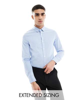 blue micro check shirt