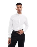 [ASOS DESIGN] ASOS DESIGN slim shirt with grandad collar in white L WHITE