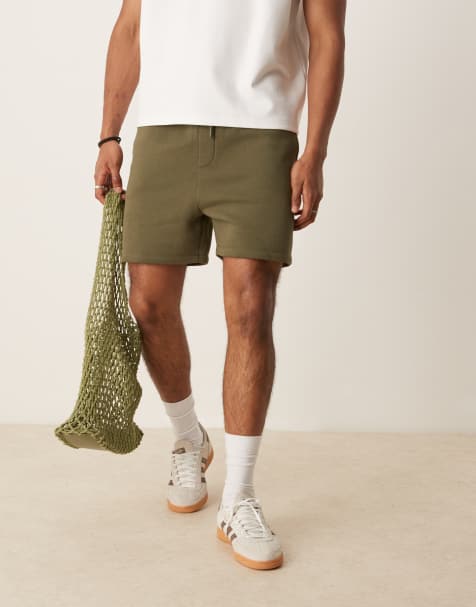 ASOS DESIGN slim short in khaki - view 1
