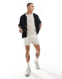 ASOS DESIGN relaxed fit viscose shirt with revere collar in clay pink