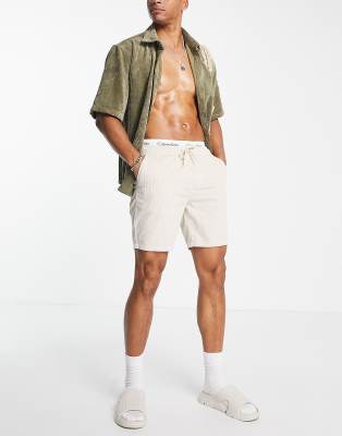 beige cord shorts