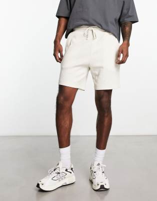 ASOS DESIGN slim shorts in beige waffle | ASOS